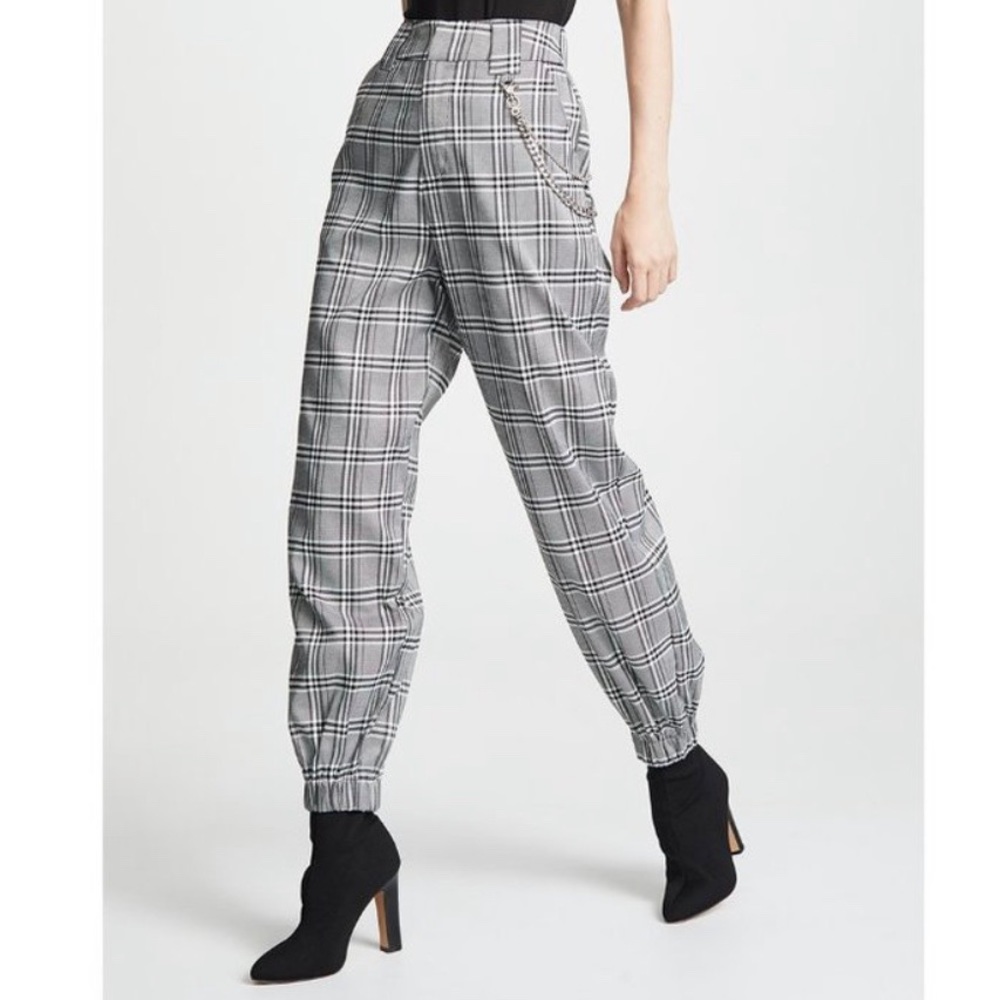Mois Studio Plaid High-Waist Jogger
